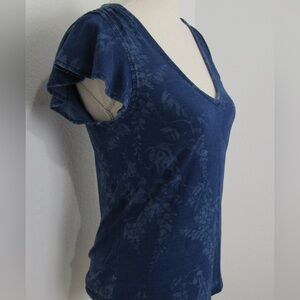 White House Black Market Navy V-Neck Tee